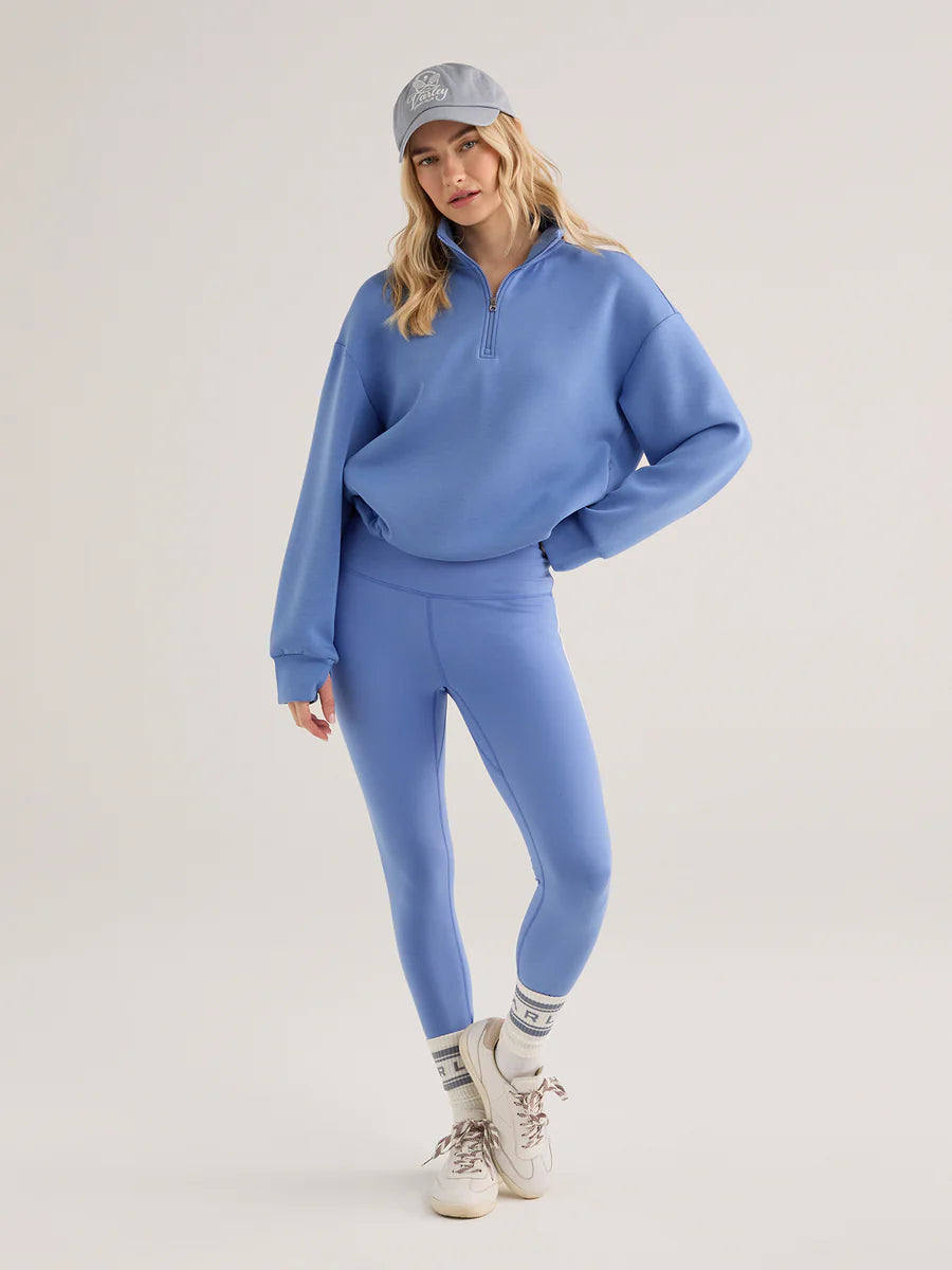 Varley Sian Cropped Half Zip Sweat- Marina