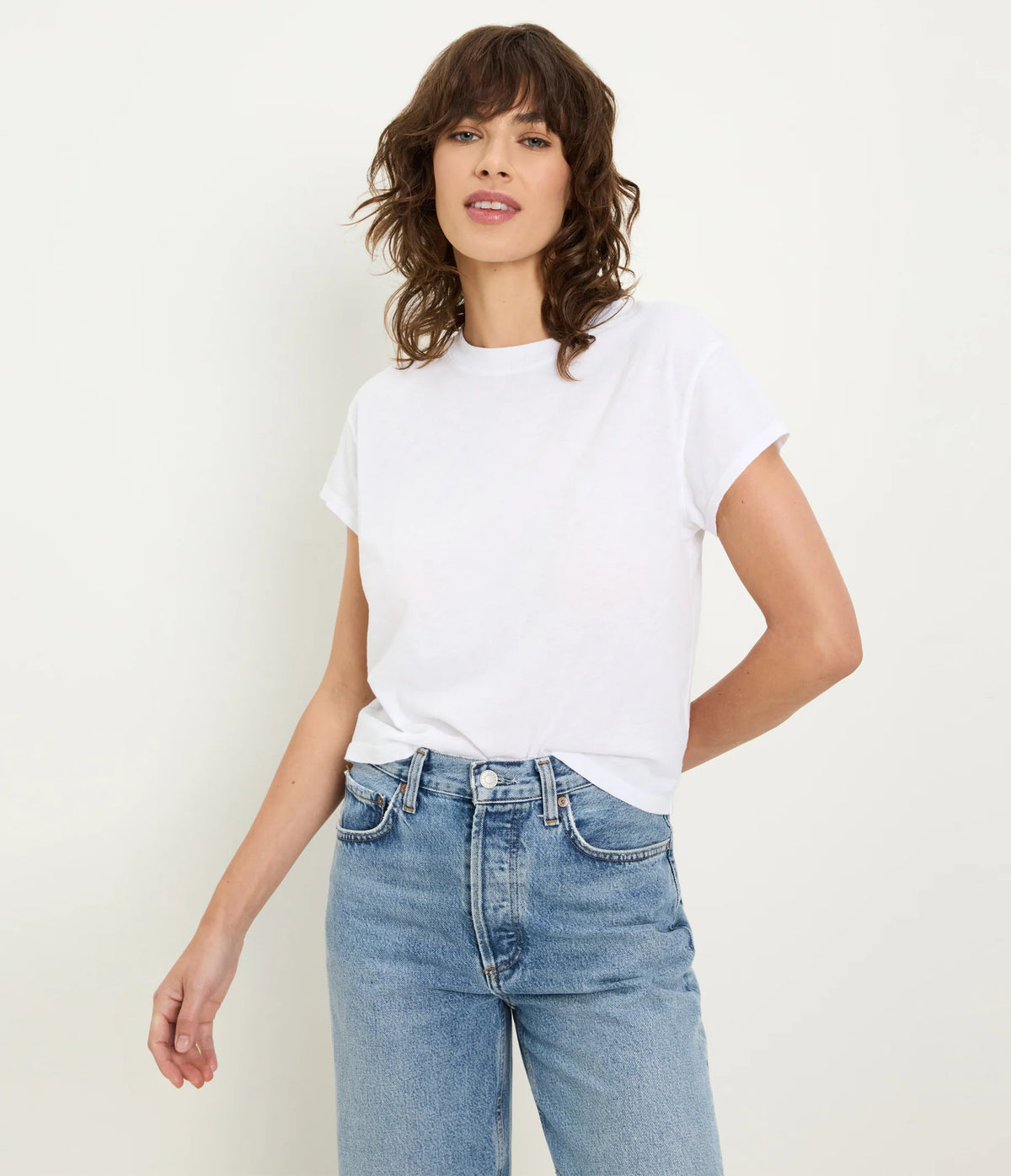 Michael Stars Grayson Cropped Tee- White