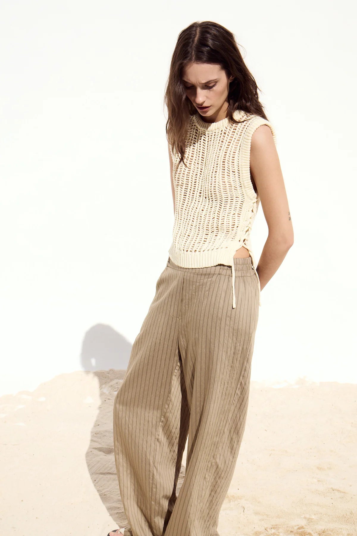 Deluc Lipari Knit Vest - Ecru
