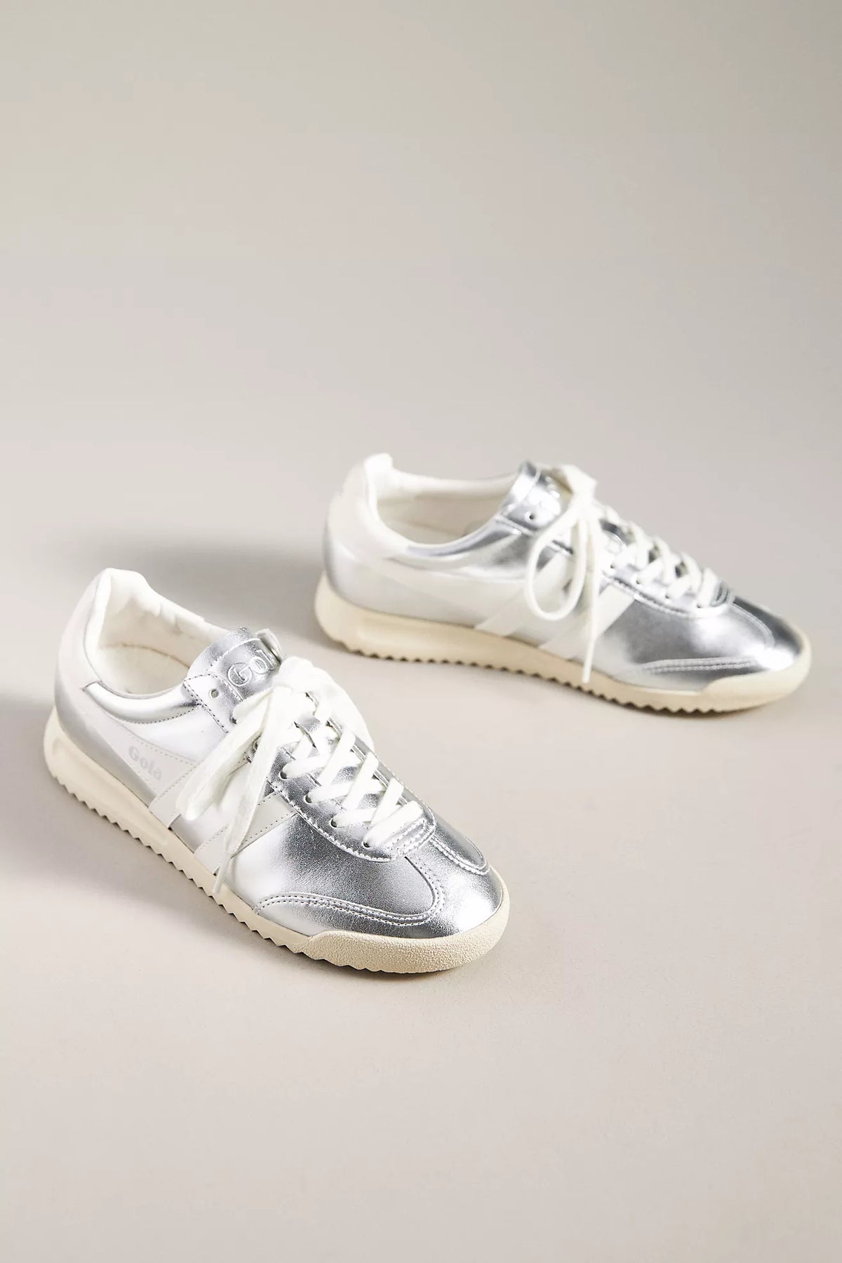 Gola Women's Torpedo Metallic Sneaker - Silver/Off White