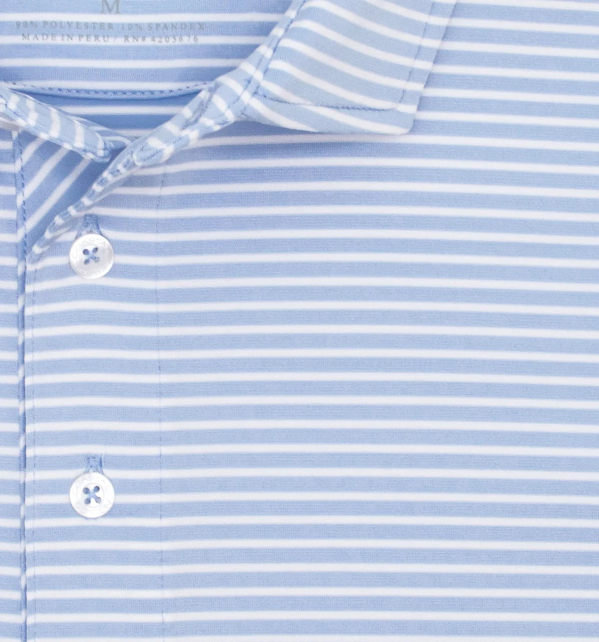 Coastal Cotton Performance Wide Polo - Cloud Blue Stripe
