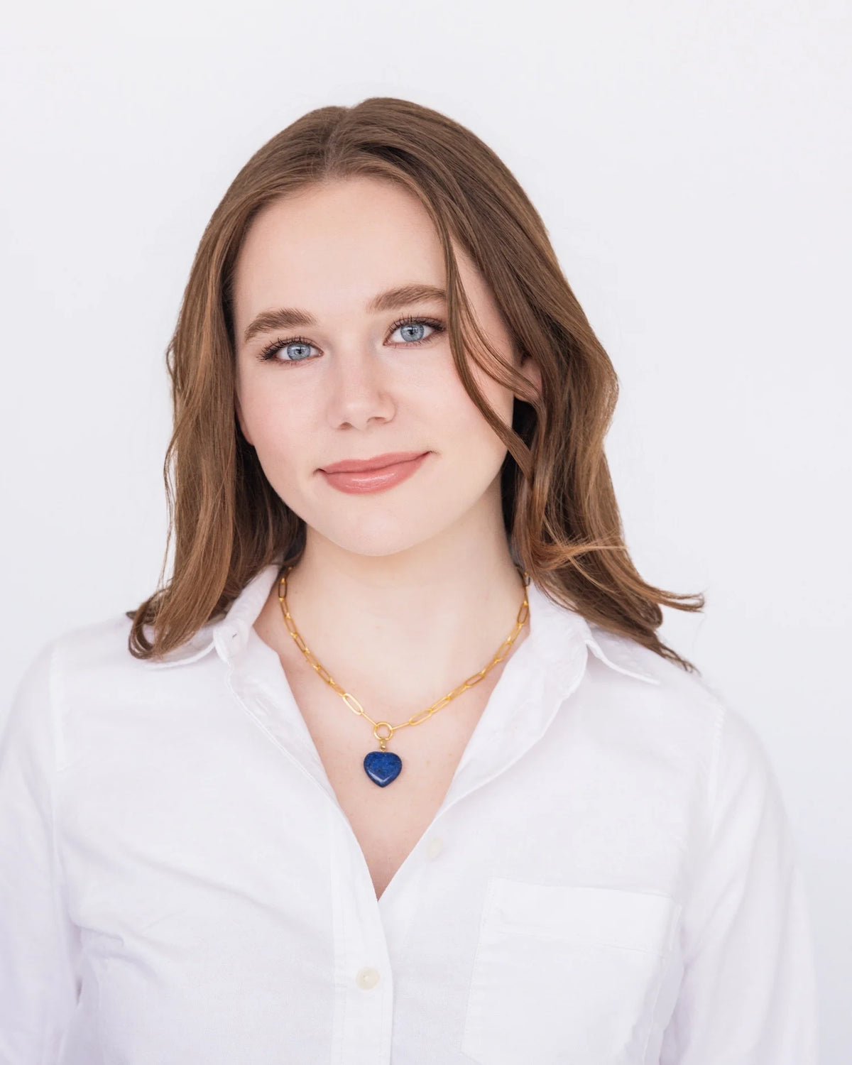 Susan Shaw Audrey Heart Necklace- Blue Lapis