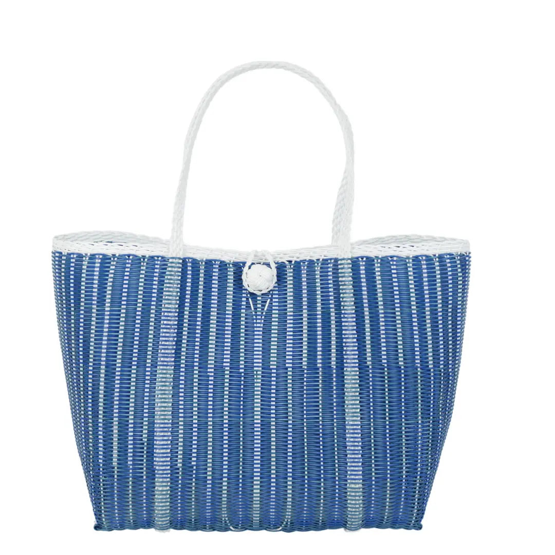 The Lilley Line Medium Tote - High Line Atlantic Blue + White