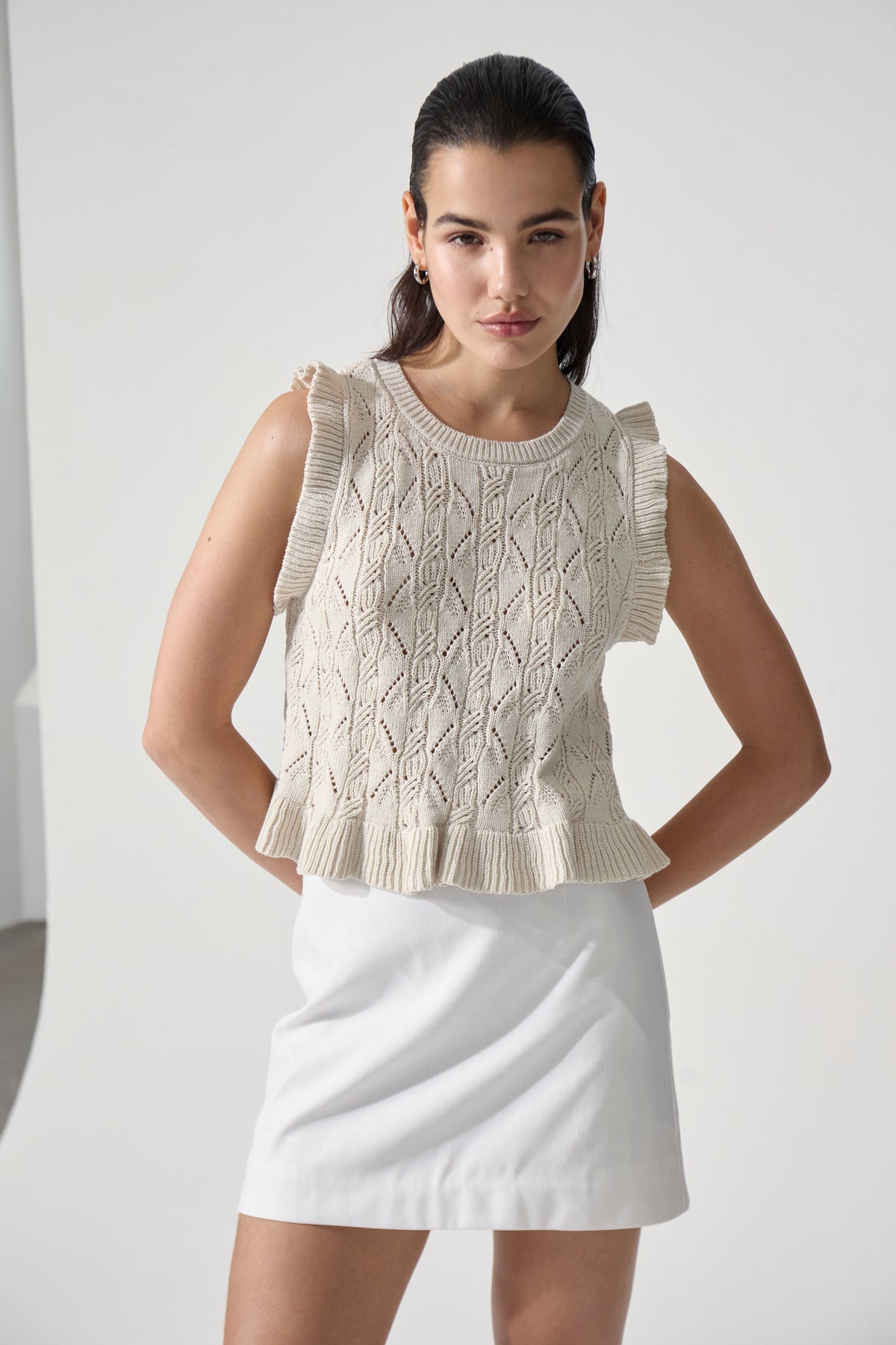Deluc Genoa Knit Top - Chalk