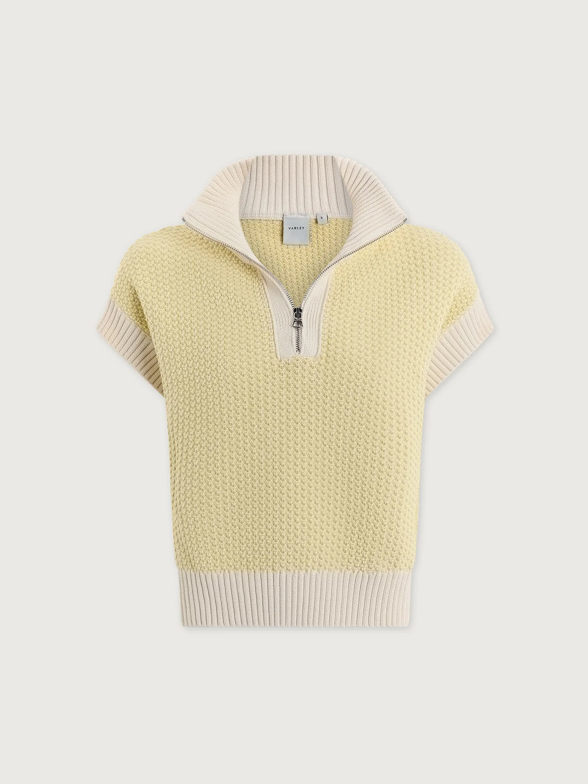 Varley Fowley Knit Top - Snow White / Limeade