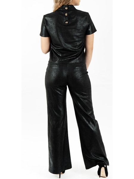 Sincerely Ours Rio Pant - Black Suede Snake
