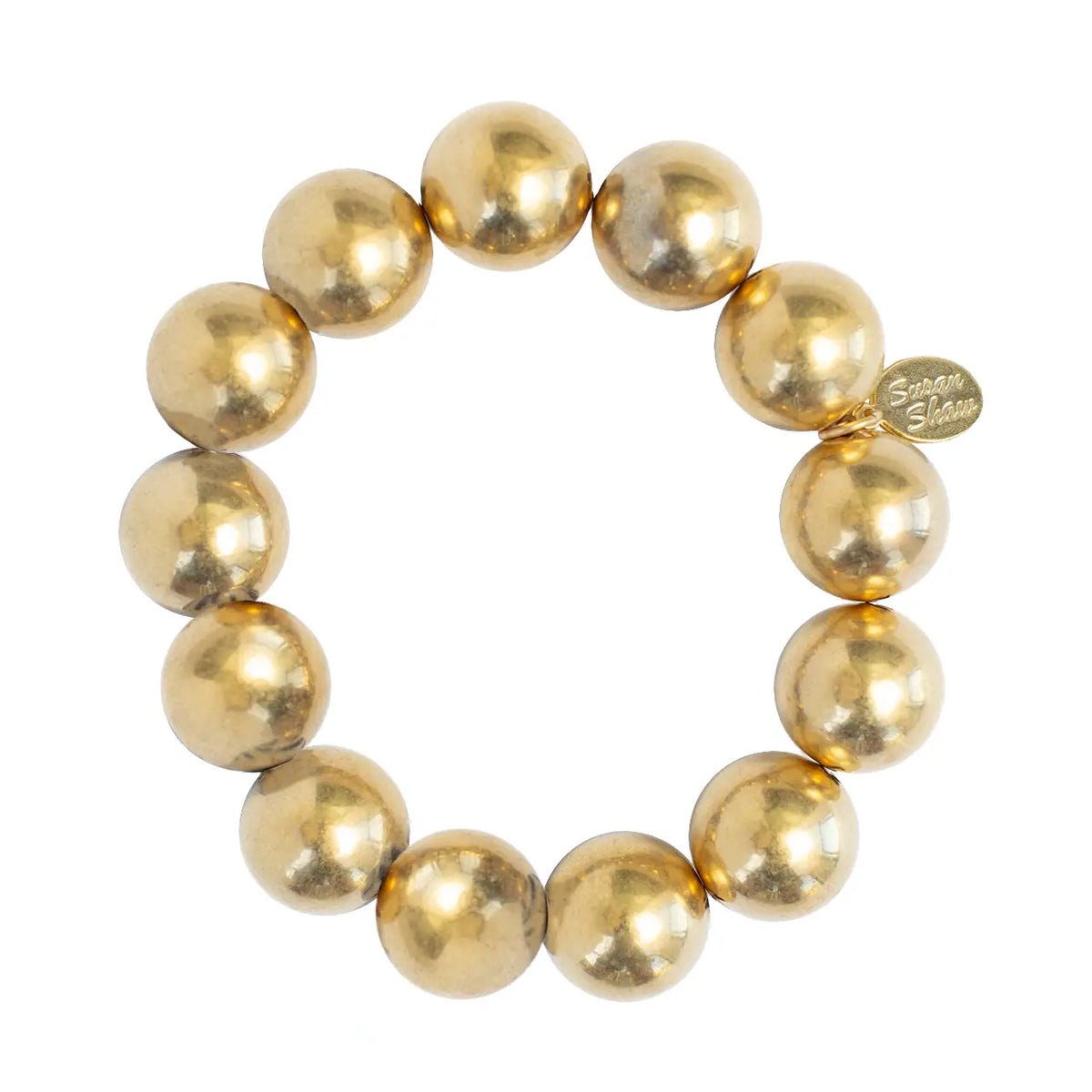Susan Shaw Gold Bead Stretch Bracelet