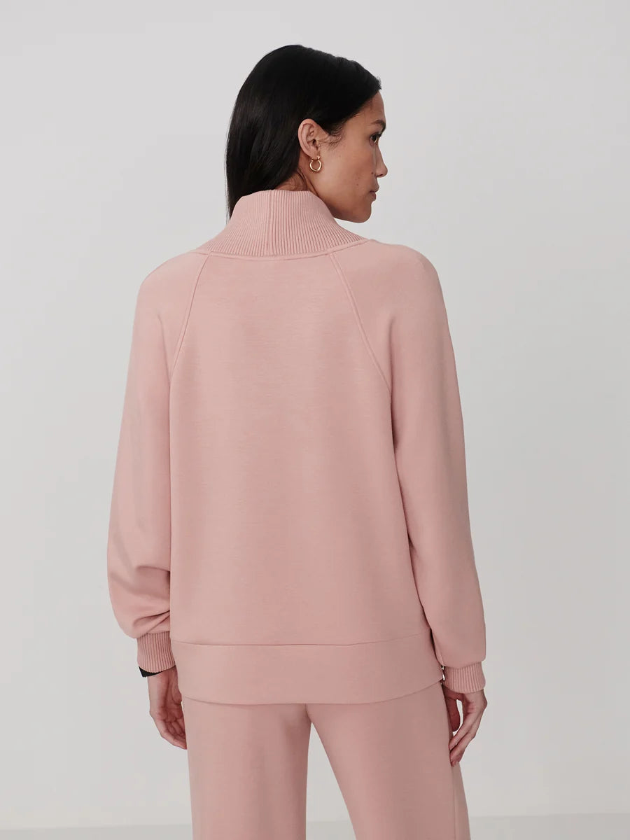 Varley Macie Zip-Hem Sweater- Misty Rose