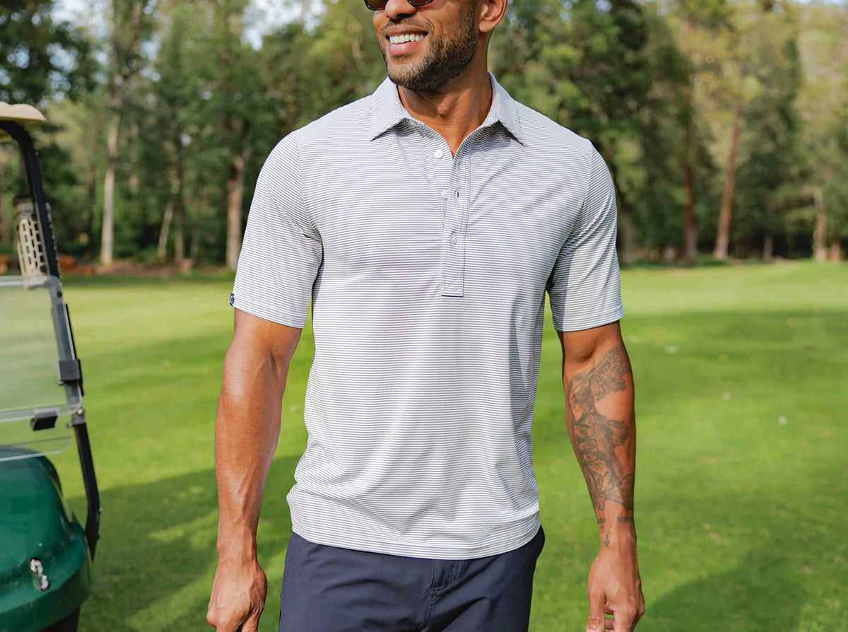 Criquet Performance Sport Range Polo - Hobby Stripe Gray