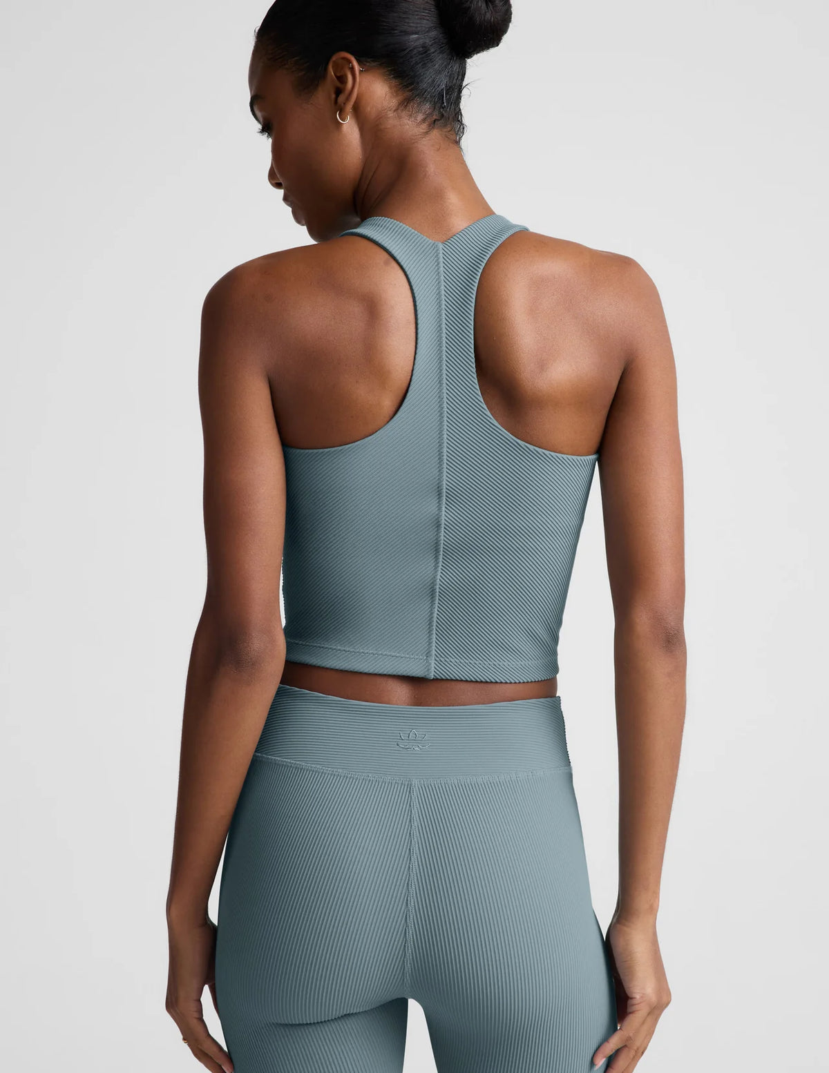 Beyond Yoga Impulse Ribbed High Neck Tank- Shaken Blue