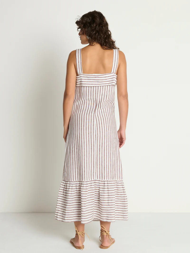 Nation Ltd. Amalia Midi Dress- Praline Stripe