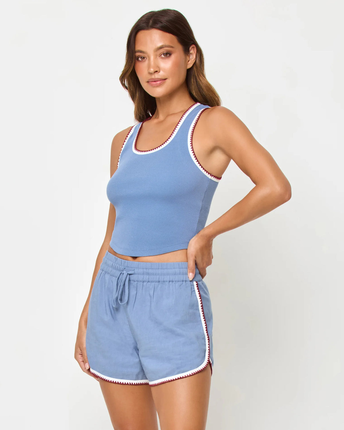 L*Space Ash Tank- Cream Chambray Fig