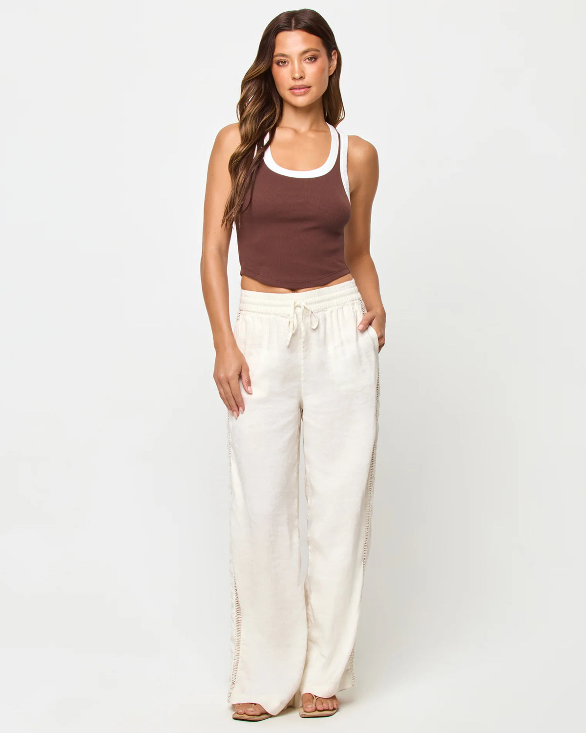 L*Space Ash Tank- Expresso/ Cream