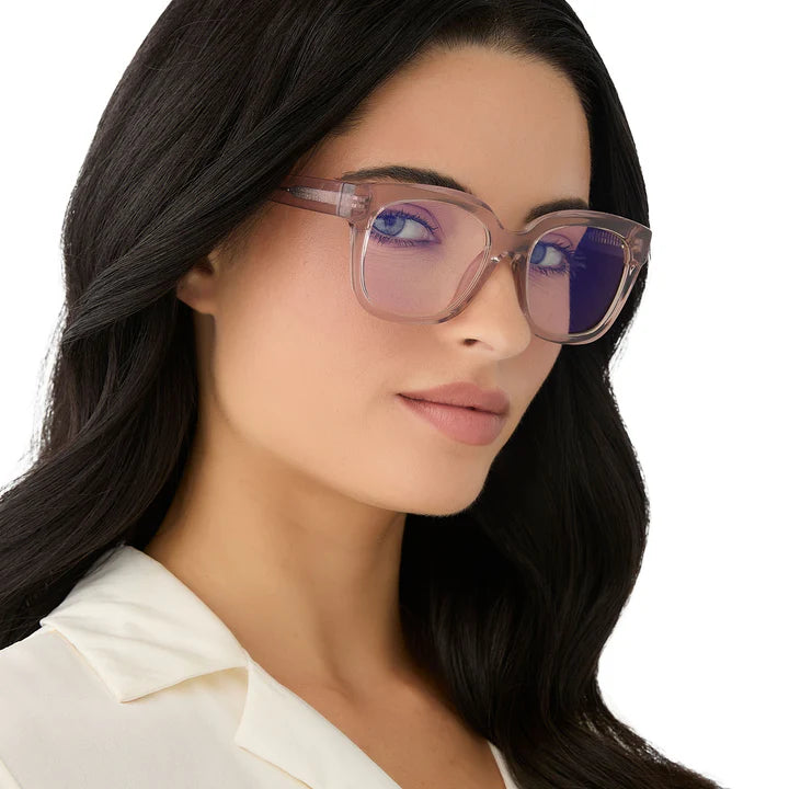 DIFF Eyewear Ava Blue Light Readers - Pink Crystal