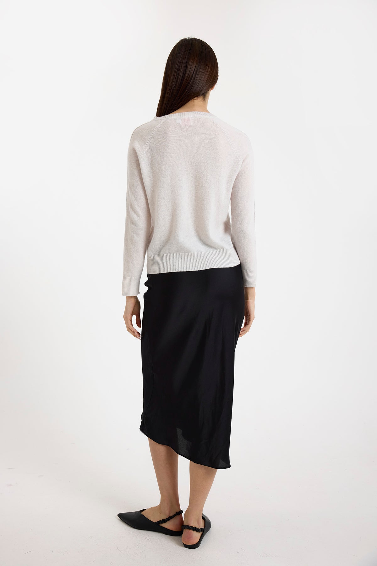 Brodie Glitz Split Cuff Crew - Ash