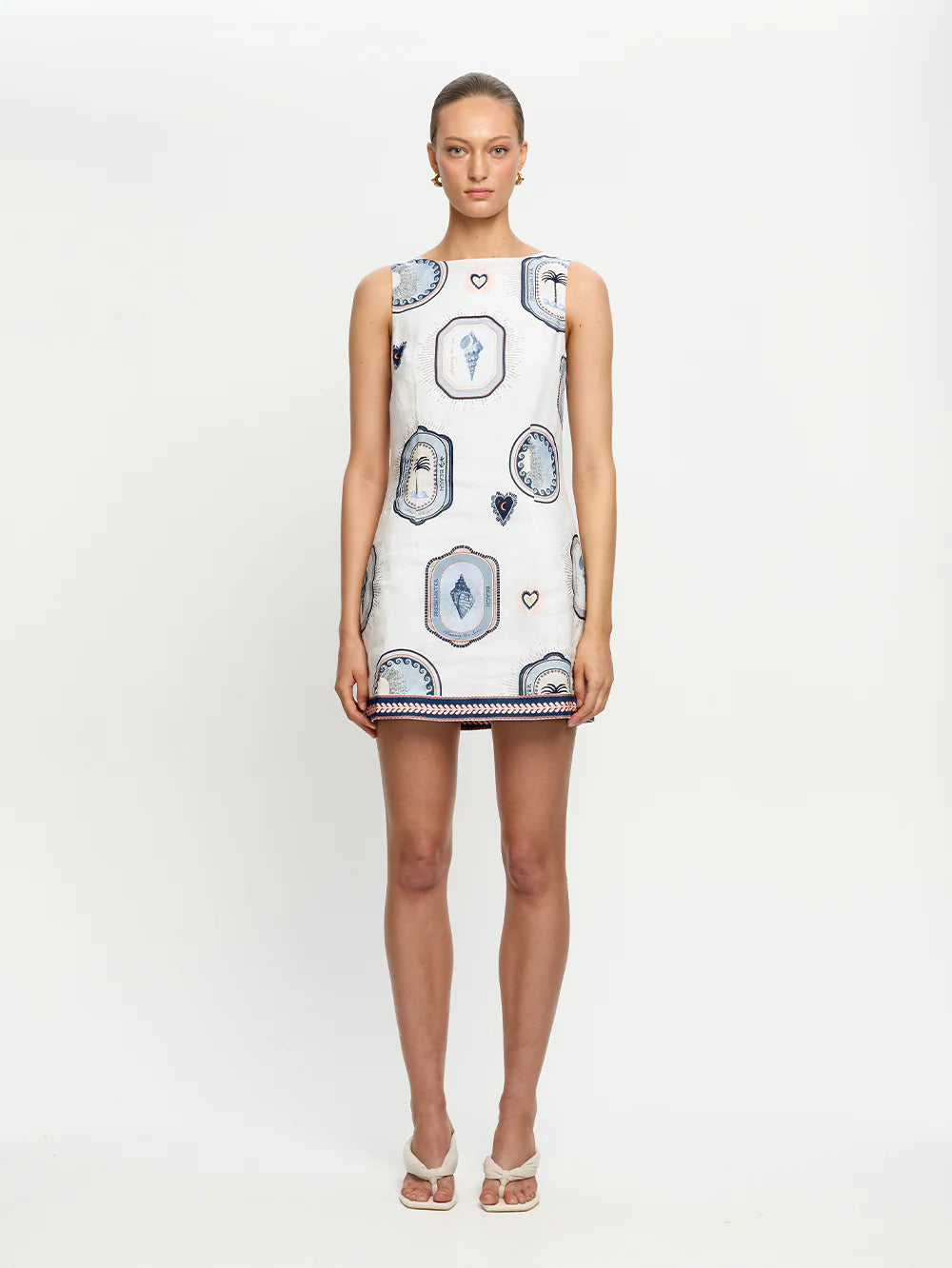 Kivari Alessia Mini Dress - Cream Navy