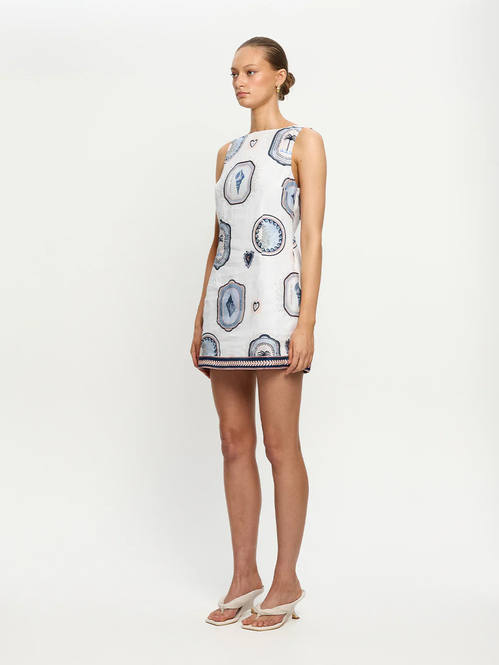 Kivari Alessia Mini Dress - Cream Navy