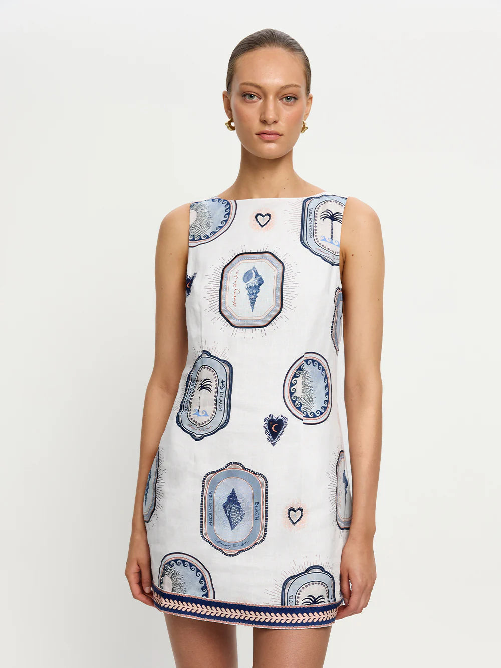 Kivari Alessia Mini Dress - Cream Navy