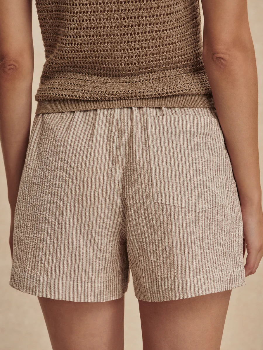 Varley Darina Short 4 - Birch Taupe Stripe