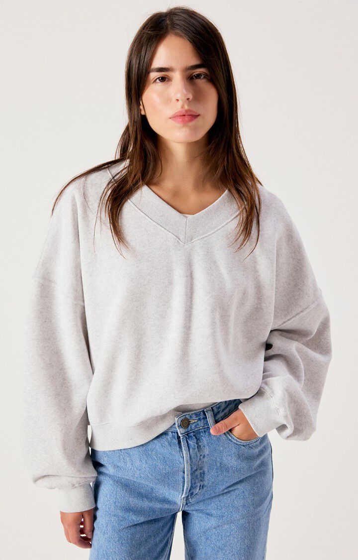 American Vintage Women's Baptown Sweatshirt- Heather Grey