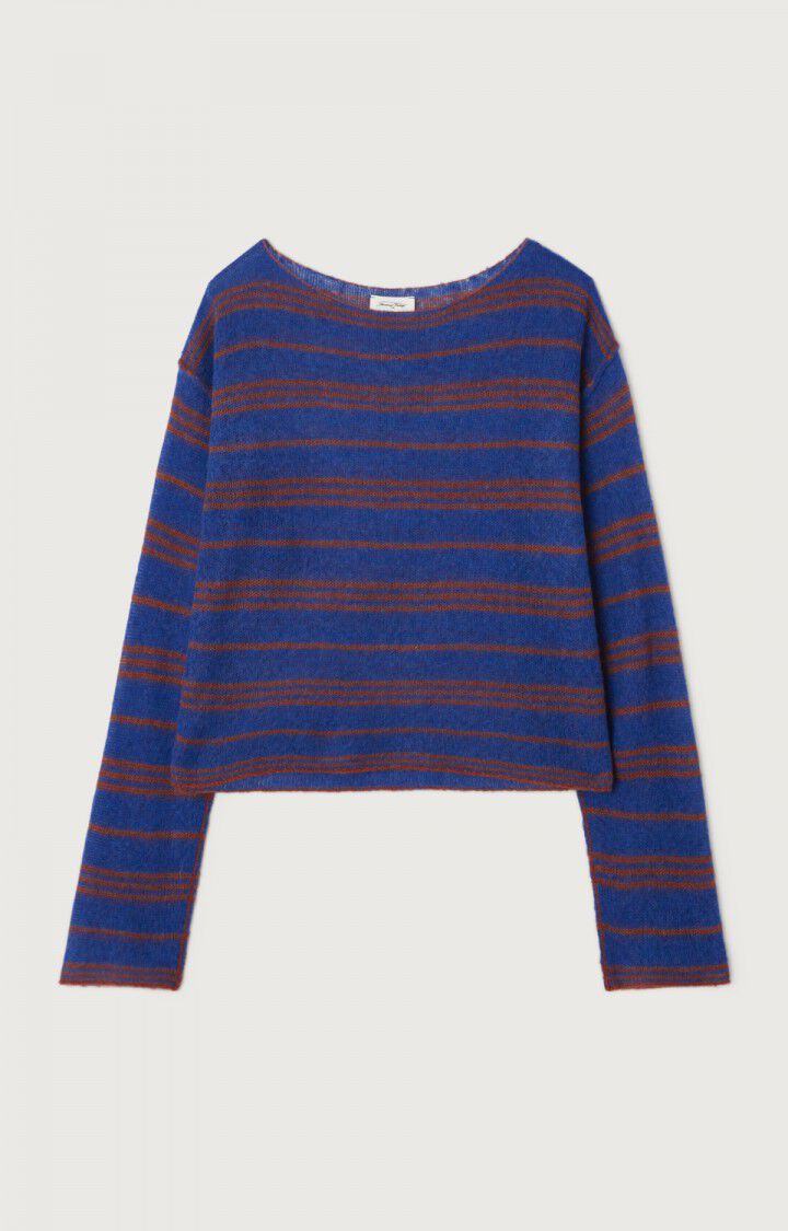 American Vintage Jumper Bodyrow Sweater- Wave Stripe Pecan Melange