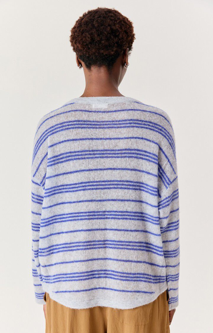 American Vintage Jumper Bodyrow Cardigan- Wave Stripe Grey Melange