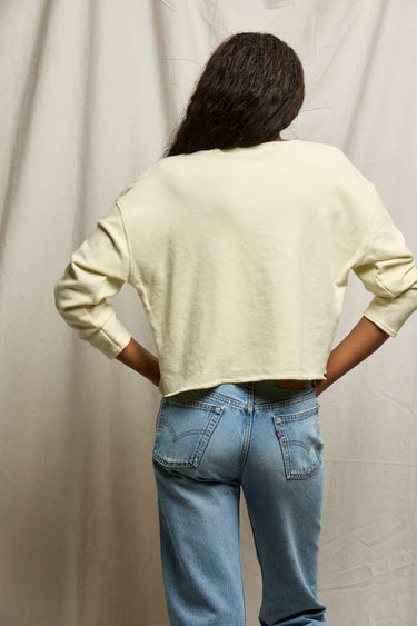 Perfect White Tee Briana French Terry Top - Custard