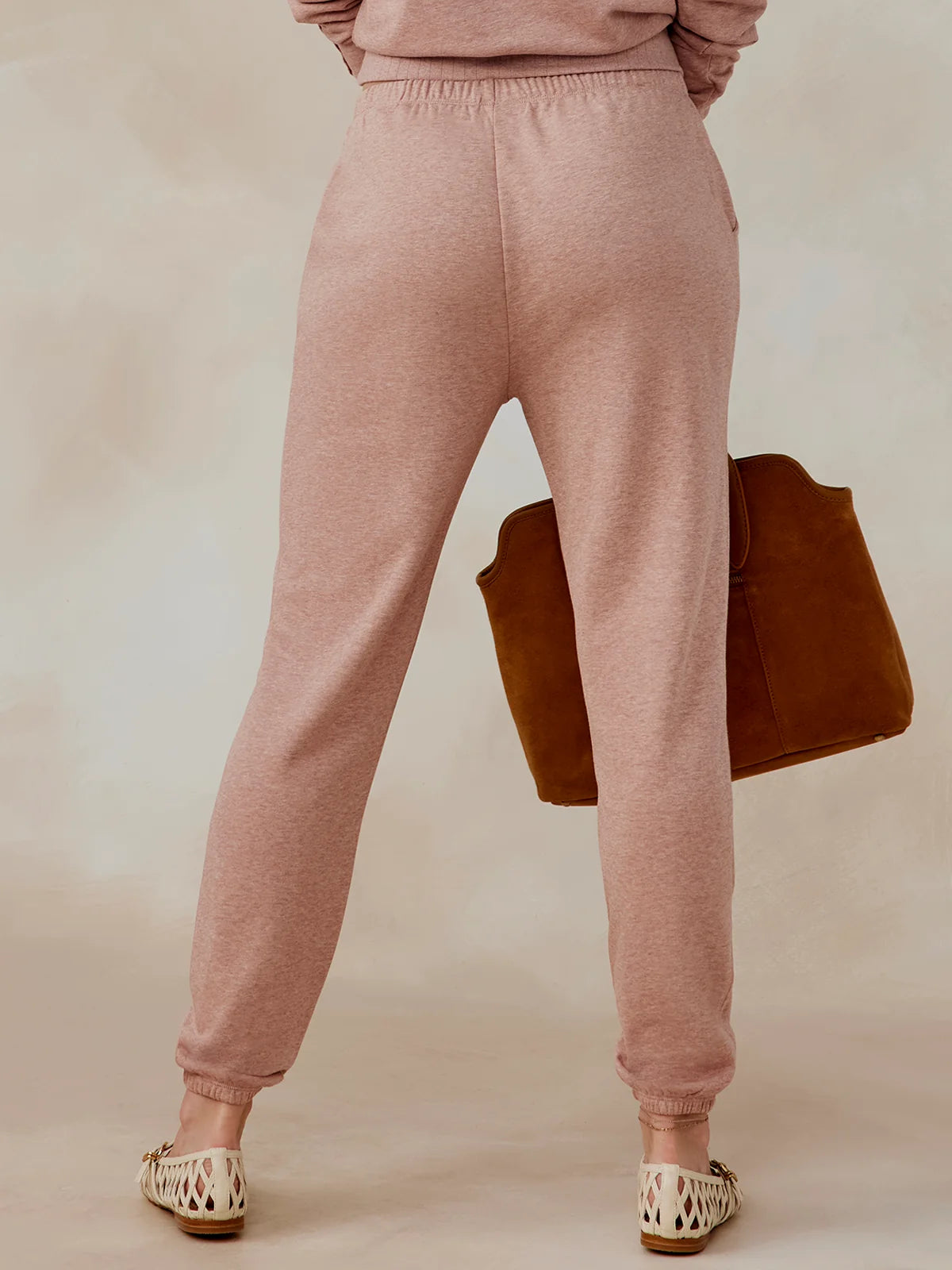 Tasc Stadium French Terry Sweatpant- Antique Rosy Heather