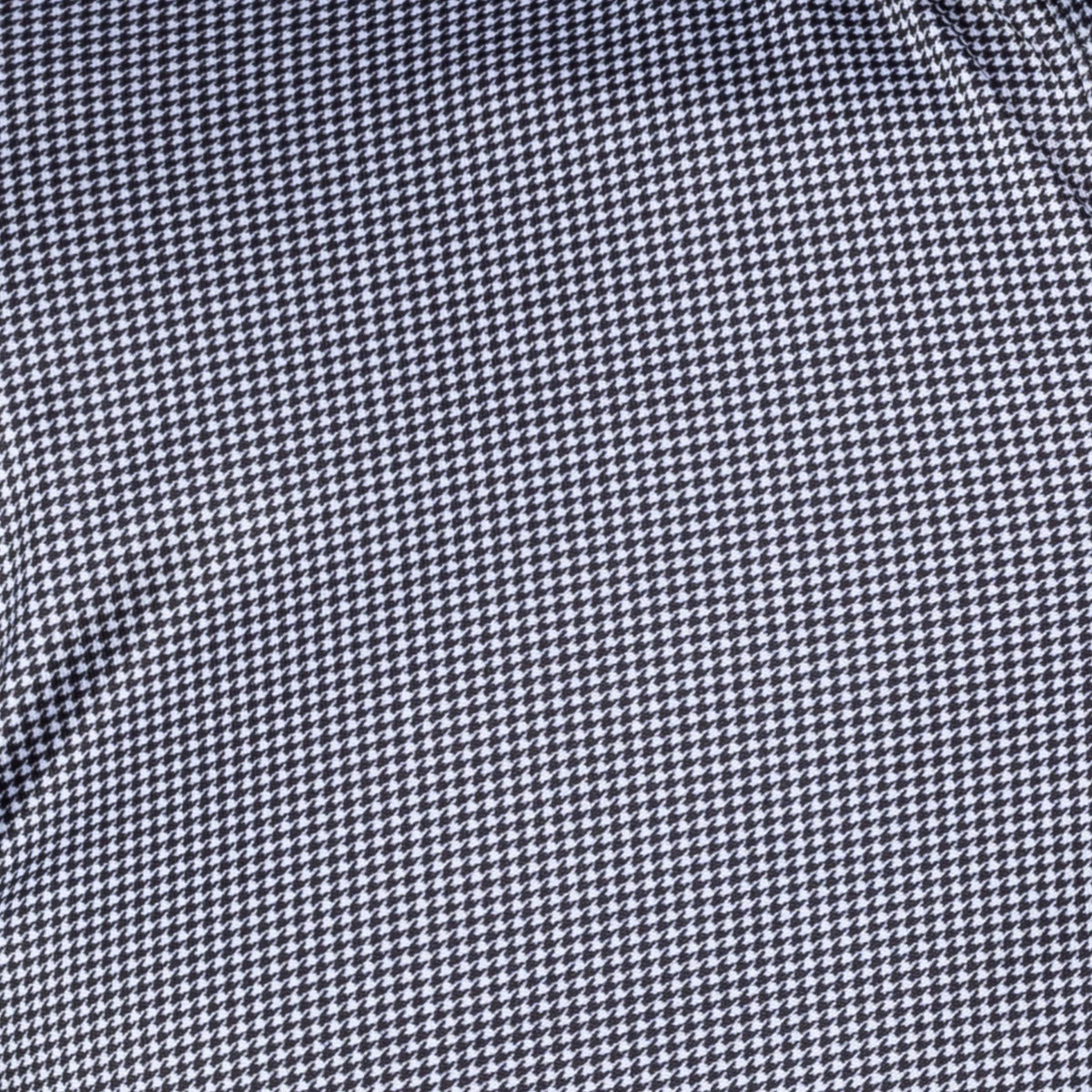 Collars & Co. Semi-Spread Collar Polo- Black Houndstooth