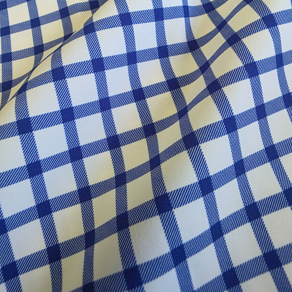 Collars & Co. Apex Performance Dress Shirt- Semi-Spread Collar- Blue Grid Check