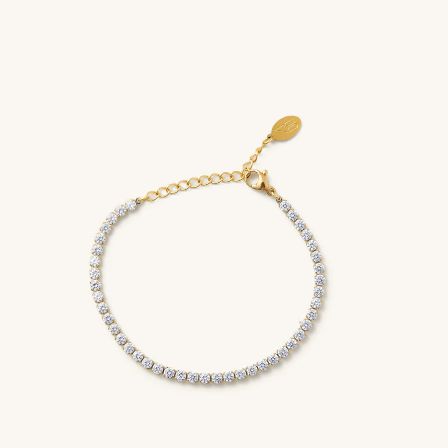 Nikki Smith Gold Shimmer Tennis Bracelet - Waterproof