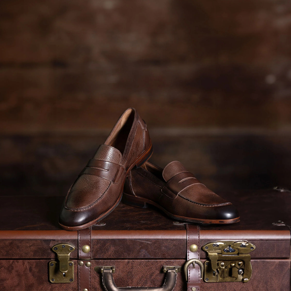 Collars & Co. Naples Penny Loafers- Brown Leather