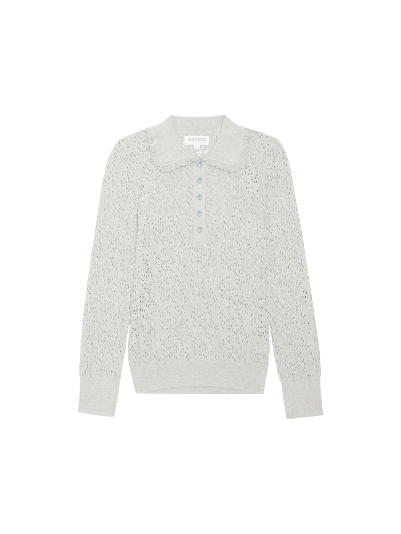 Nation Ltd. Chloe Lace Sweater- Heather Grey