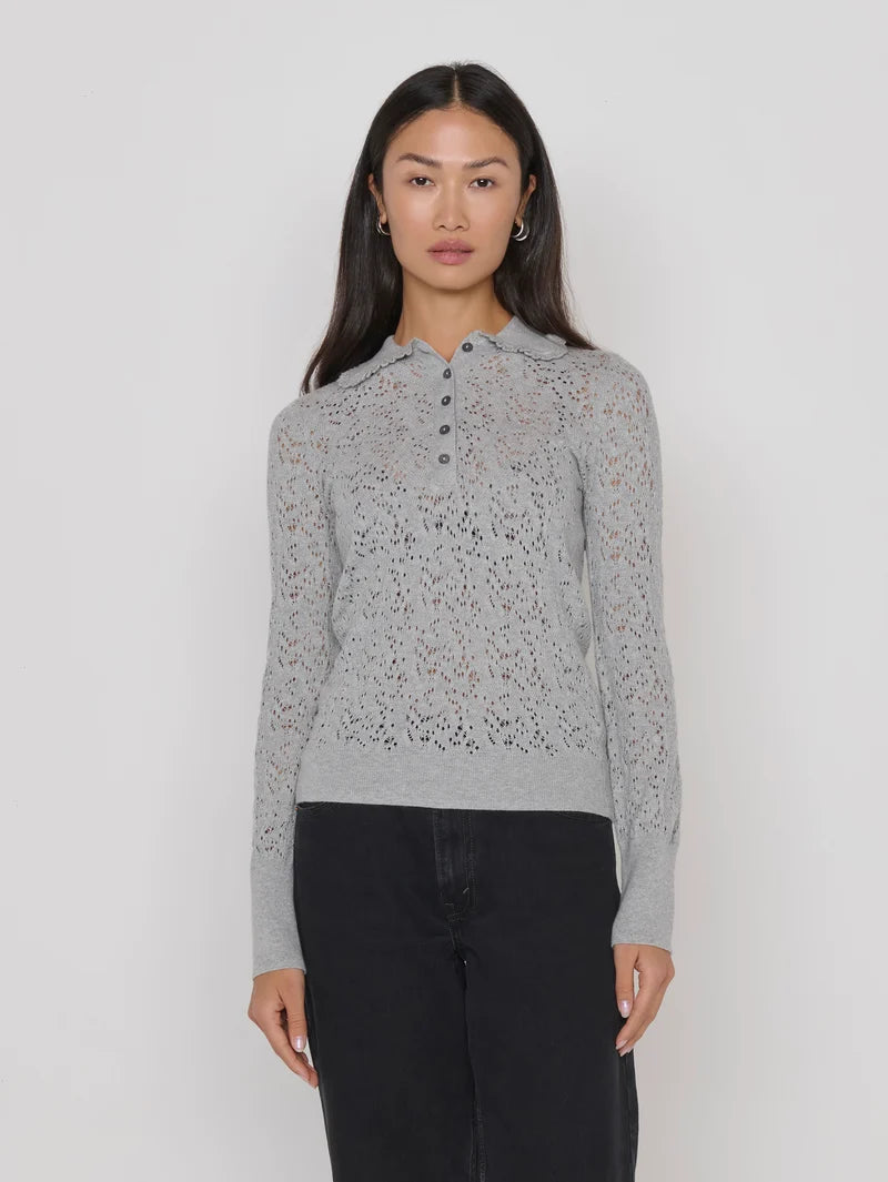 Nation Ltd. Chloe Lace Sweater- Heather Grey