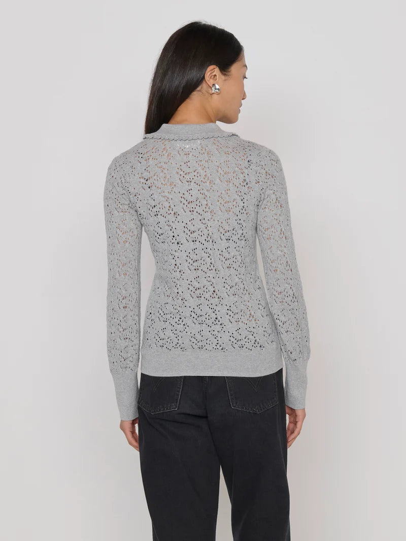 Nation Ltd. Chloe Lace Sweater- Heather Grey