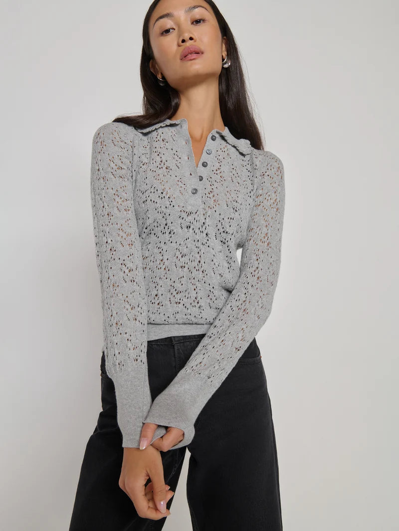 Nation Ltd. Chloe Lace Sweater- Heather Grey
