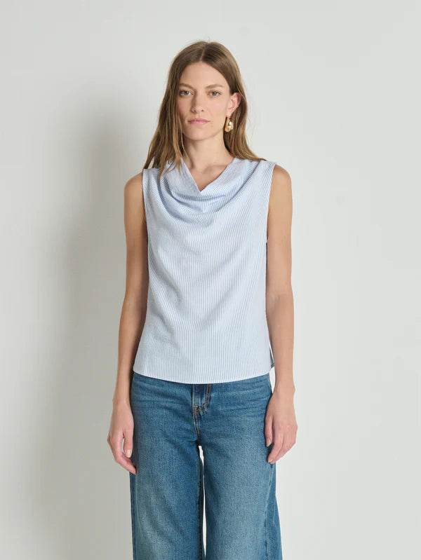 Nation Ltd. Cille Cowl Neck Tank- Mini Stripe