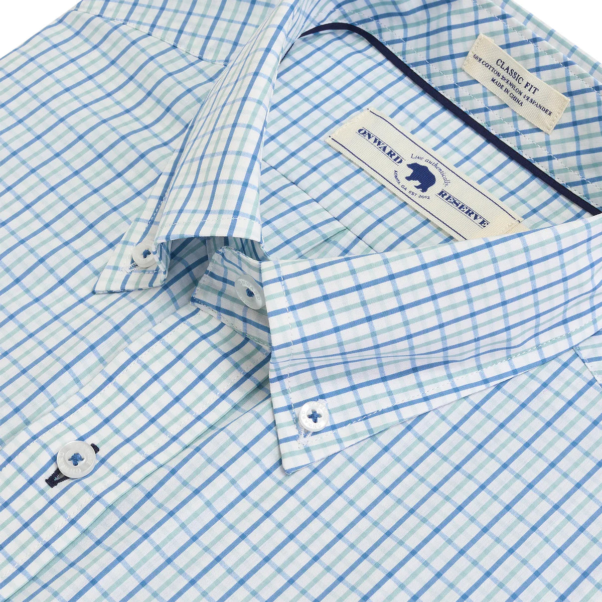 Onward Reserve Quincy Classic Fit Quad Shirt - Ensign Blue