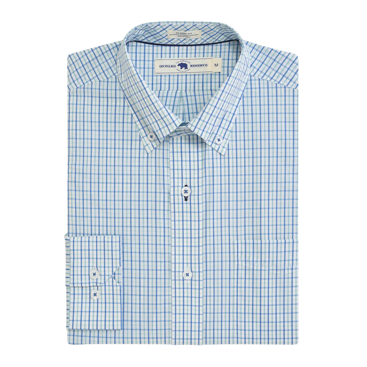 Onward Reserve Quincy Classic Fit Quad Shirt - Ensign Blue