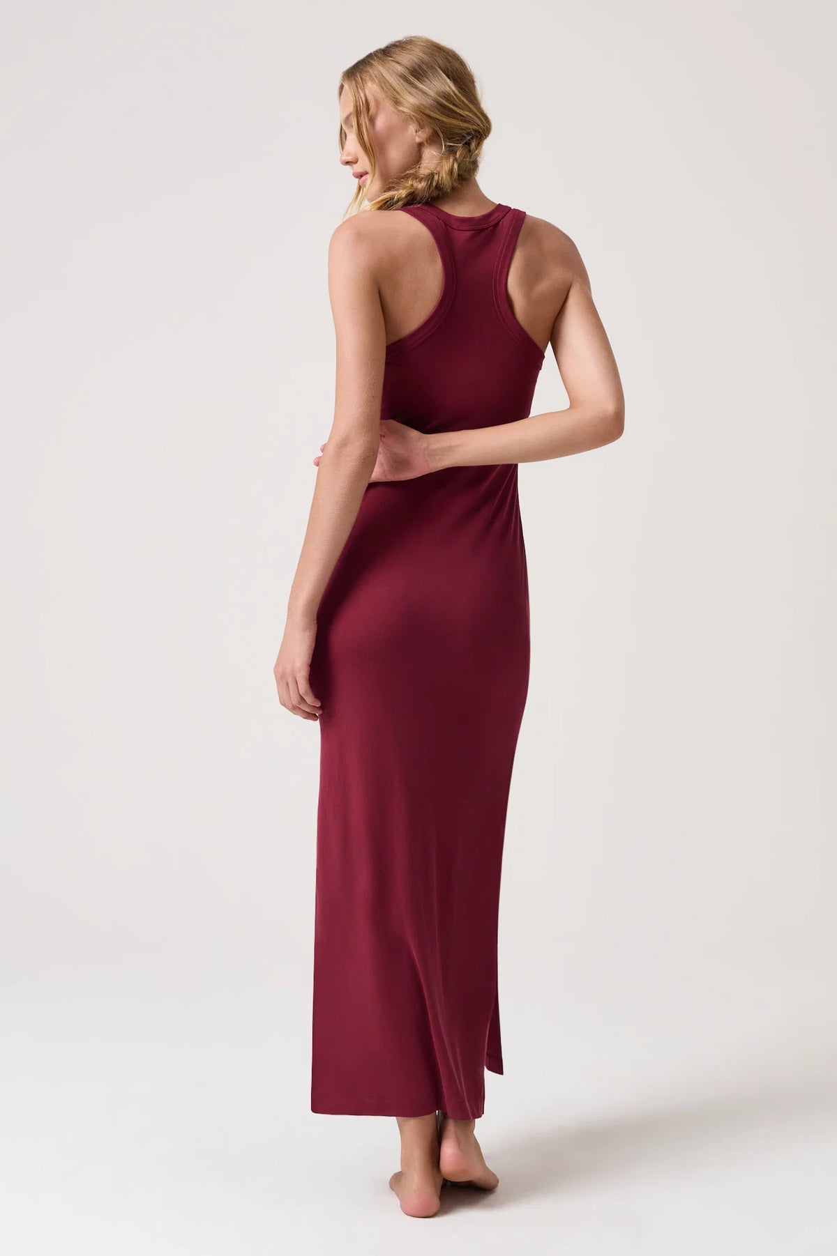Spiritual Gangster Zen Rib Sienna Maxi Dress- Mahogany