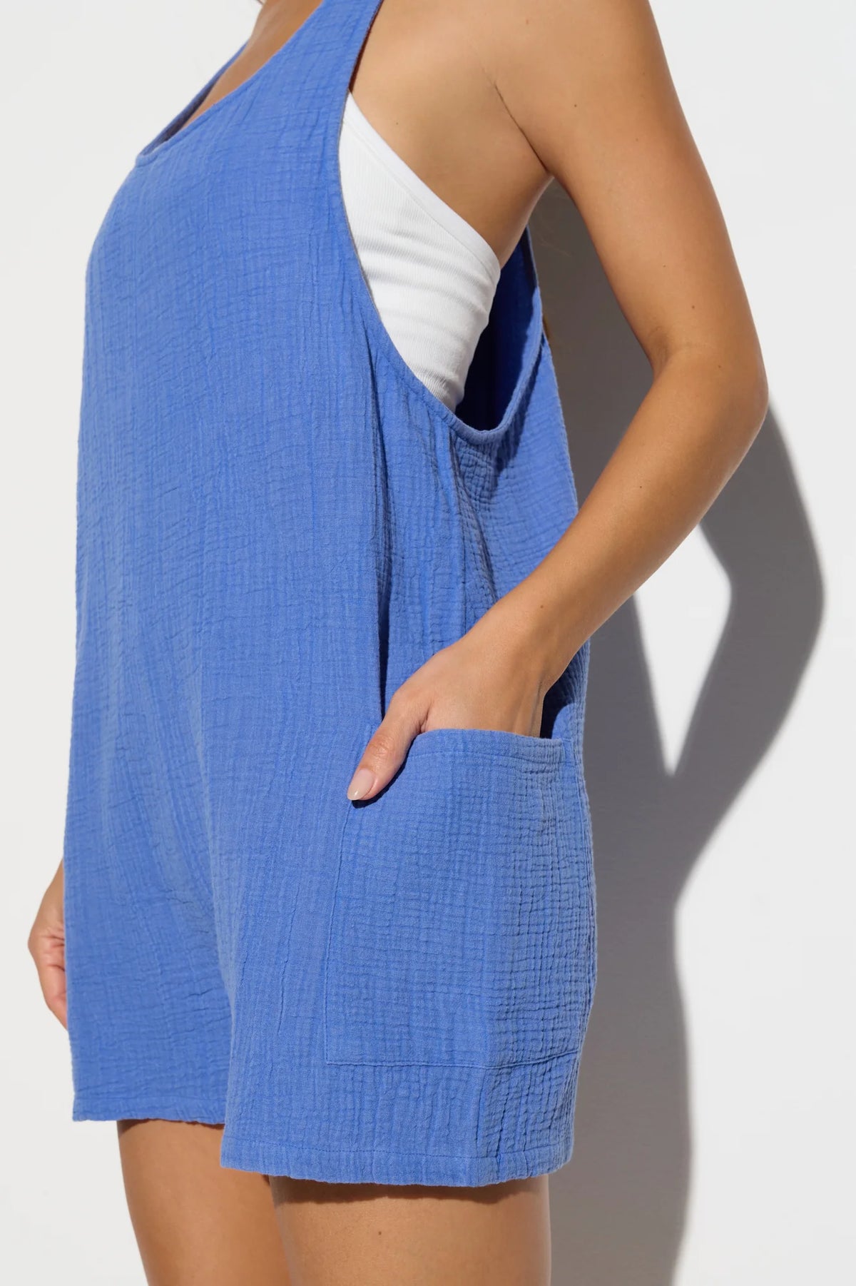 Spiritual Gangster Vista Gauze Romper- Ultra Marine