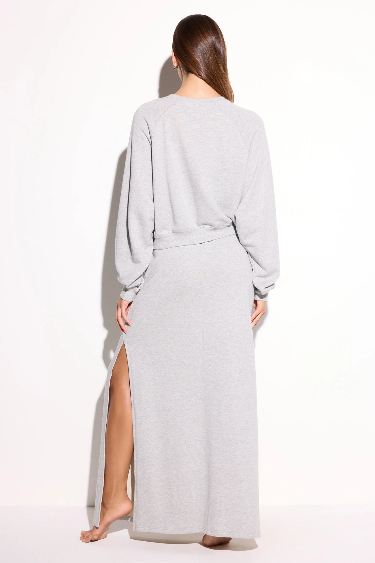 Spiritual Gangster Layla Ft Raglan Tie Sweatshirt - Heather Grey