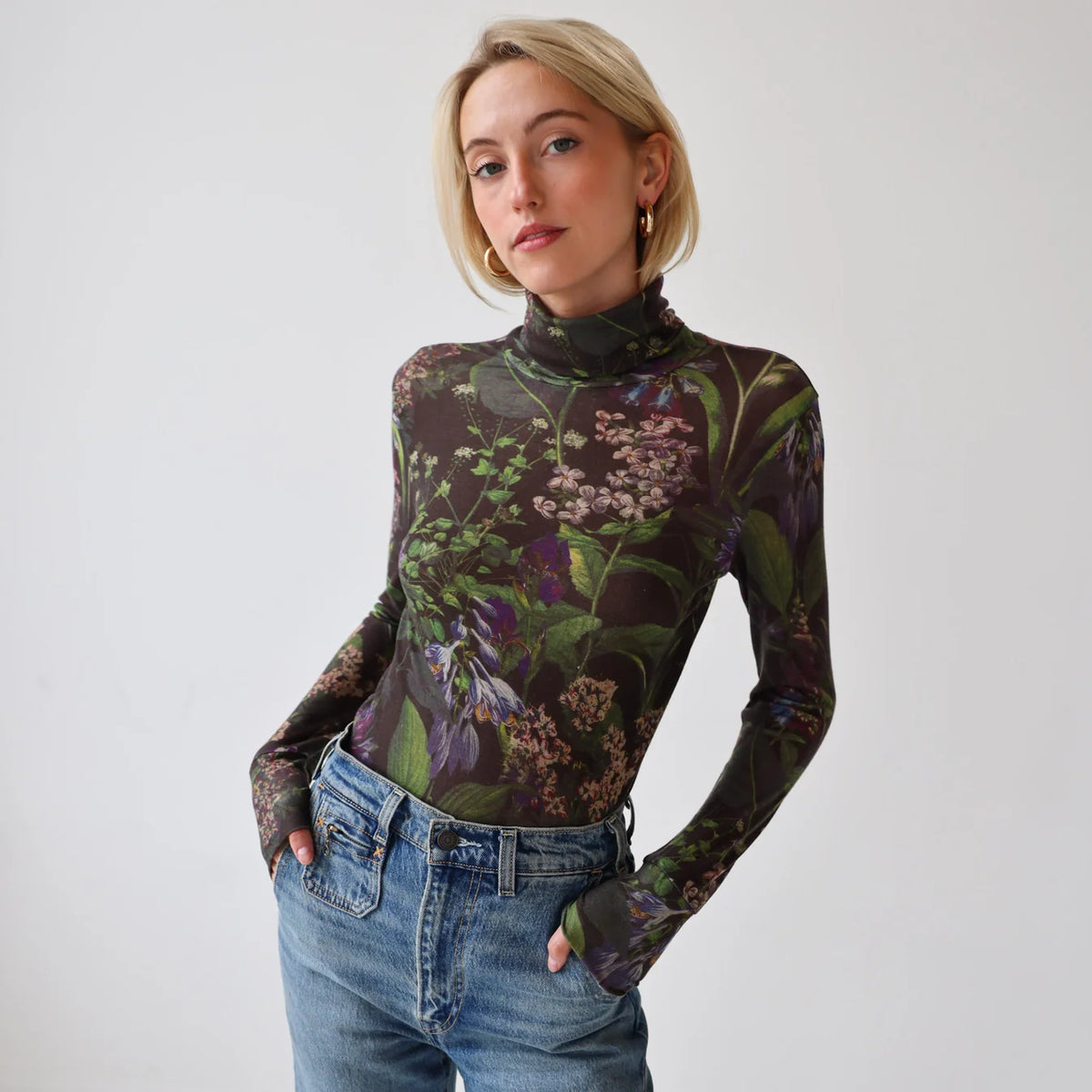 Flora Olivia Turtleneck- Black Canopy