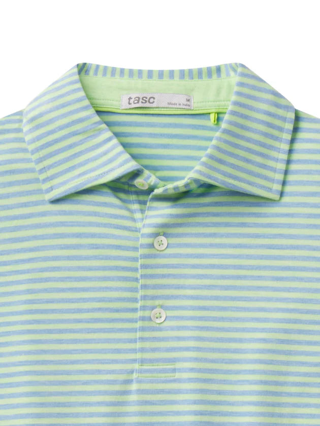 Tasc Cloud Polo Air Stripe- Kiwi Heather/ Polar Heather