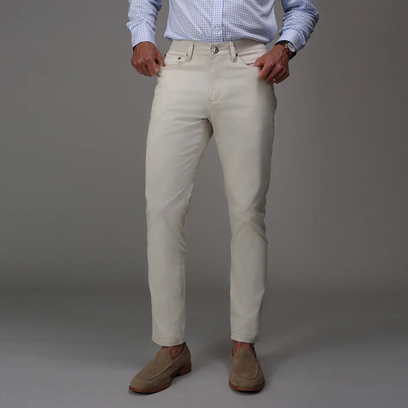 Collars & Co. CEO Chino Five Pocket Cotton Stretch Pants- Stone