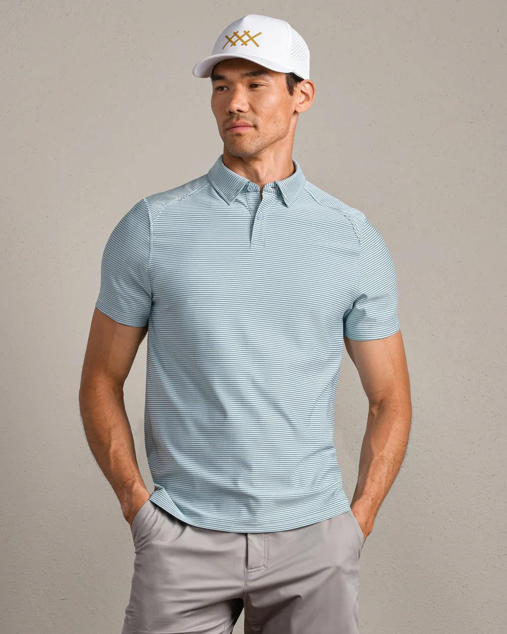 Rhone Apparel Commuter Polo - Fern Green Stripe