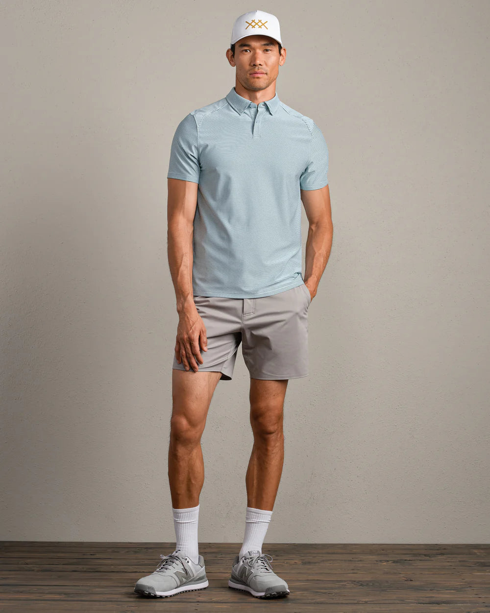 Rhone Apparel Commuter Polo - Fern Green Stripe