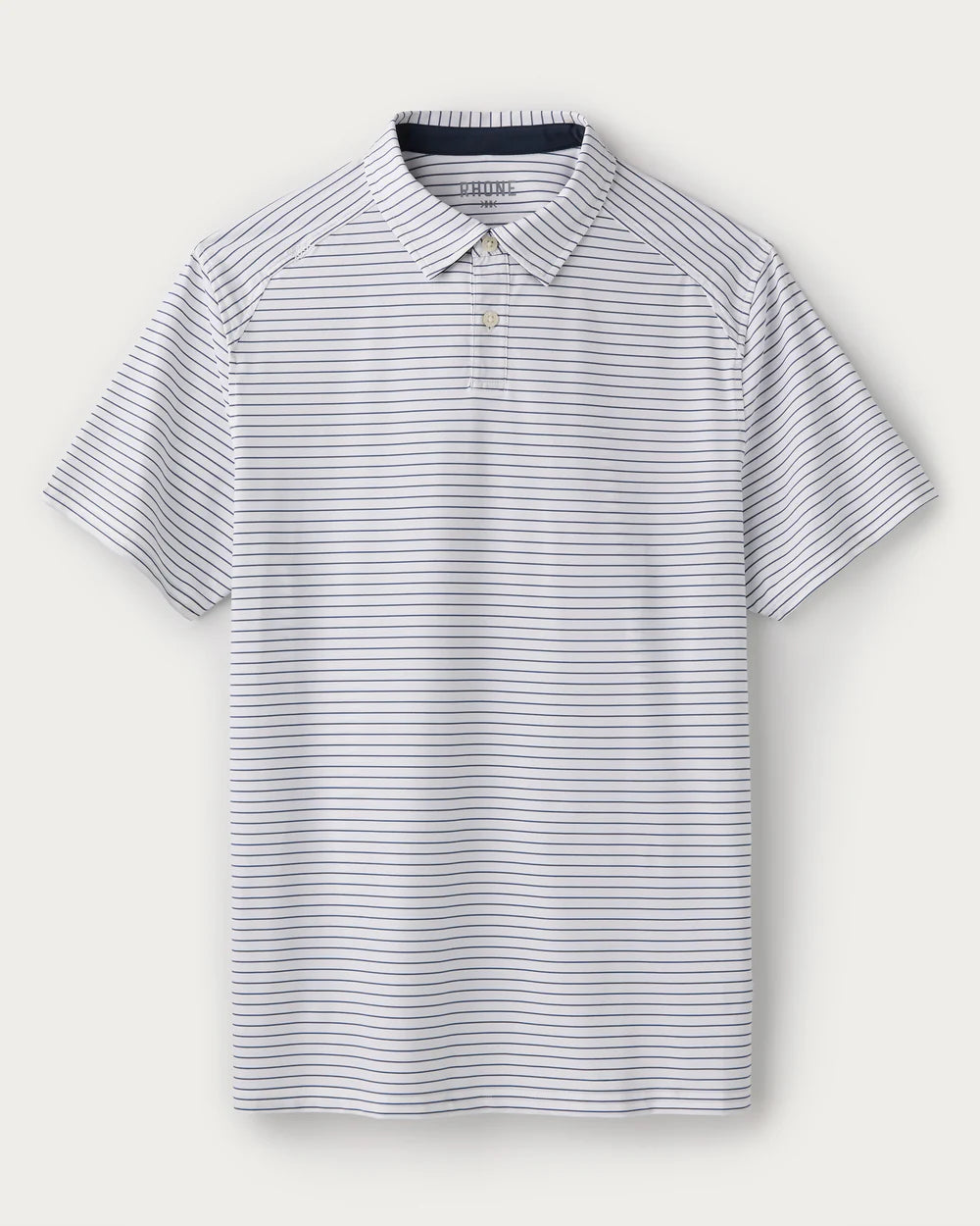 Rhone Apparel Commuter Polo - White/ Navy Pinstripe