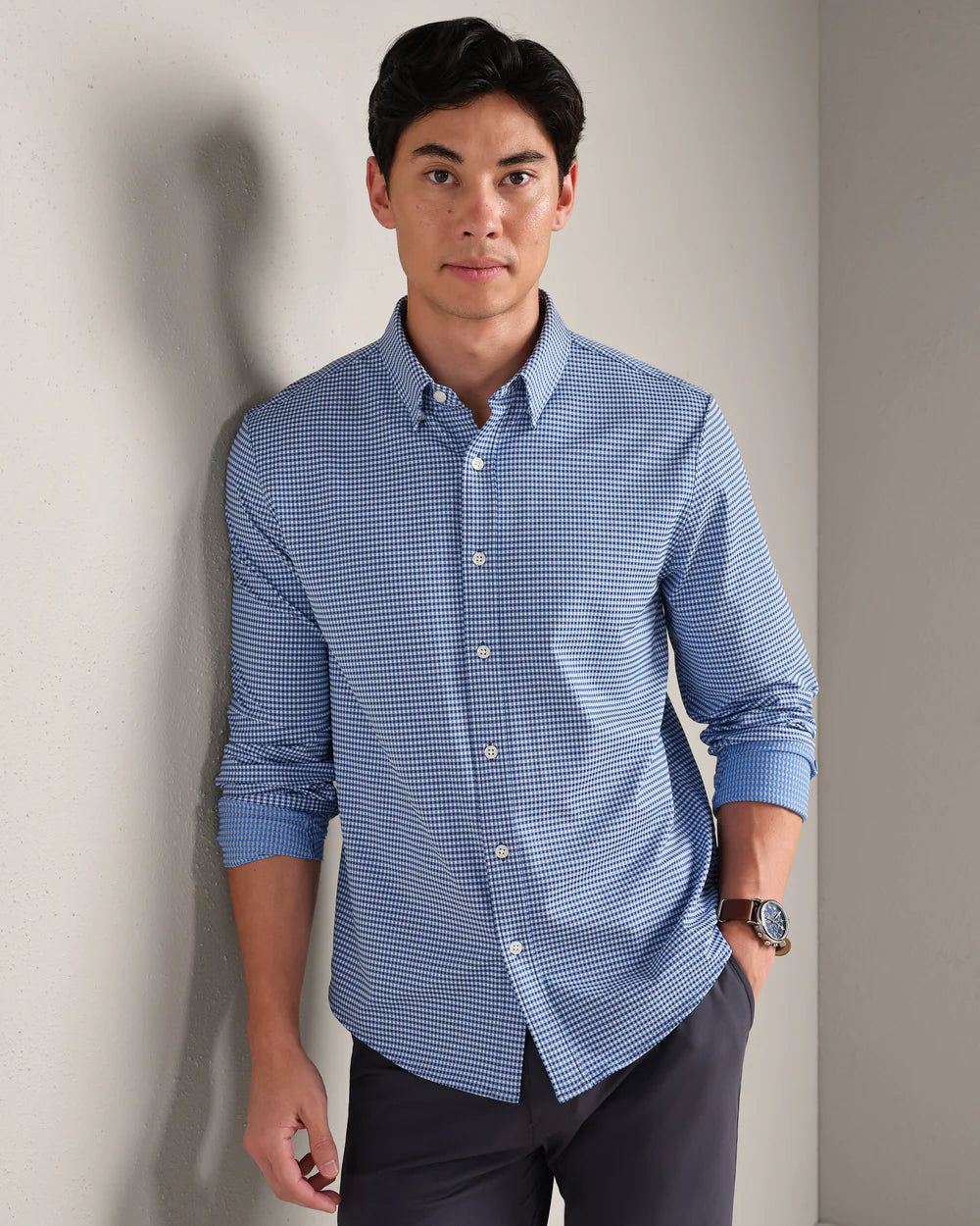 Rhone Apparel Commuter Shirt- Classic fit- Navy Gingham