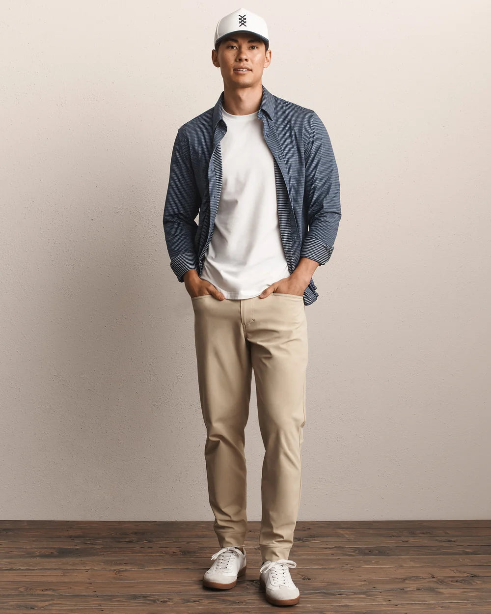Rhone Apparel Commuter Shirt- Classic Fit- Navy/ Gray Gingham